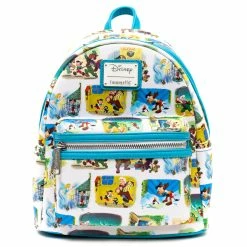 Promo 💯 Loungefly - Disney Pinocchio Little Golden Book Scenes AOP Mini 🎒 Backpack 🌟
