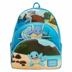 Brand new 😀 Loungefly - Pokemon Squirtle Evolution Triple Pocket 🎒 Backpack *PREORDER* 🎉