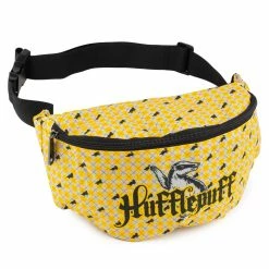 Cheap ✔️ Buckle-Down Fanny Pack - Harry Potter Hufflepuff Badger With Shield Argyle Gray Yellow 🥰